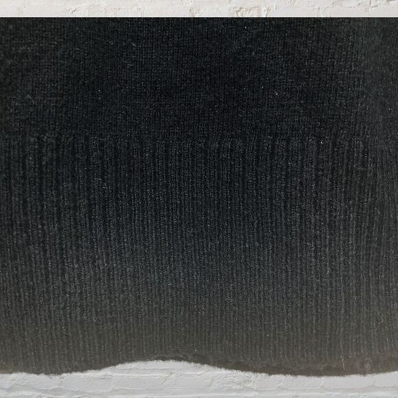 Talbots Sleeveless Turtleneck Sweater XL Black Wool Blend Ribbed Knit - Picture 7 of 11